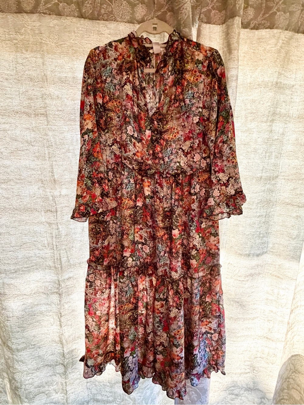 H&M Multi-Color Floral Tiered Maxi Dress
